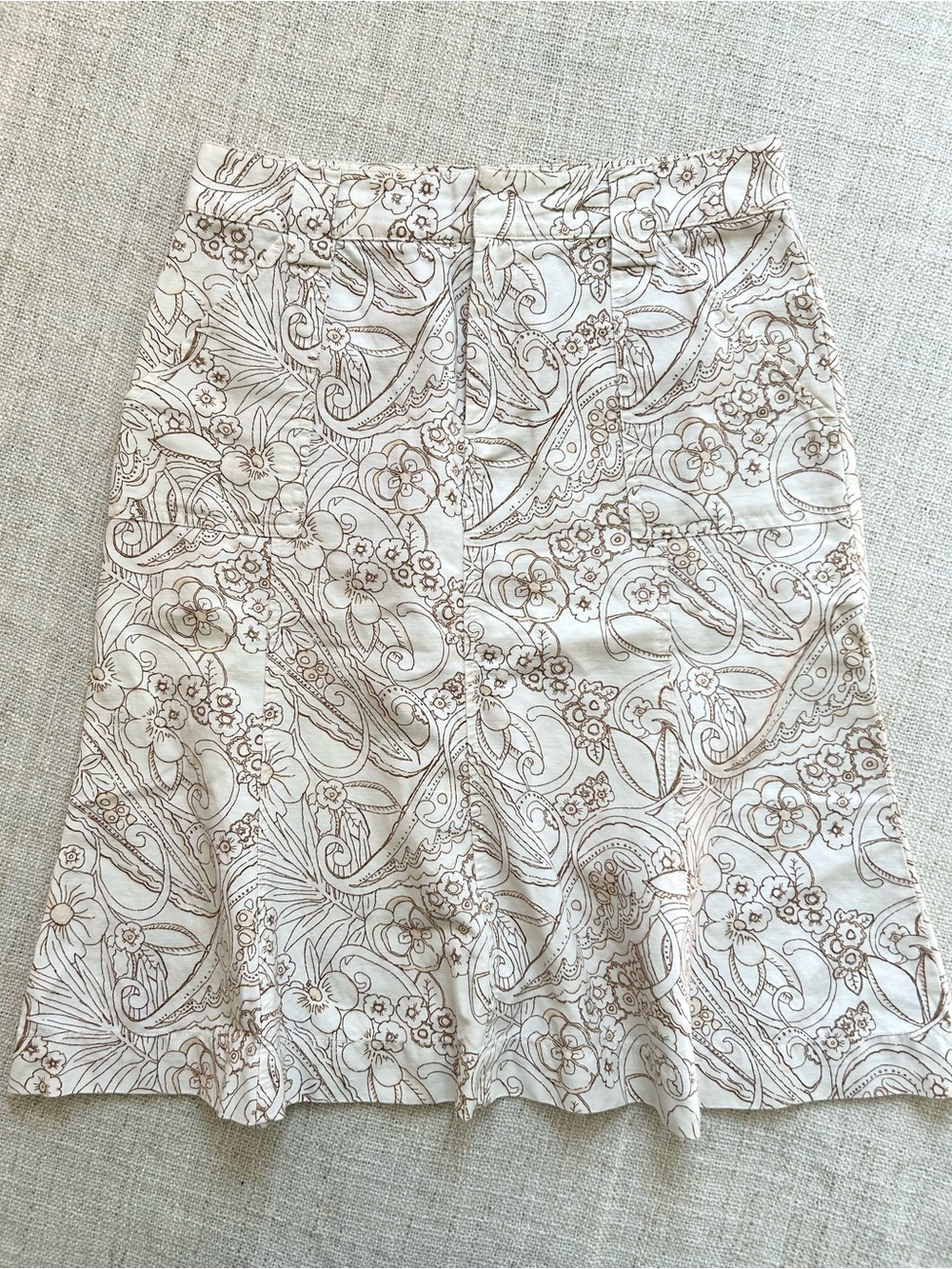 Eddie Bauer Natural Fibres Paisley Floral A-Line Skirt